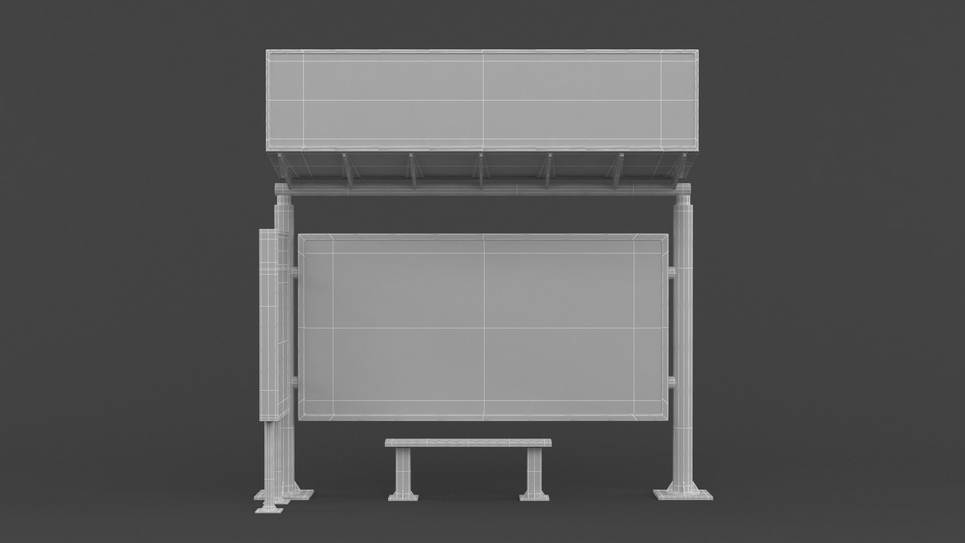 Bus Shelter 3D model_7