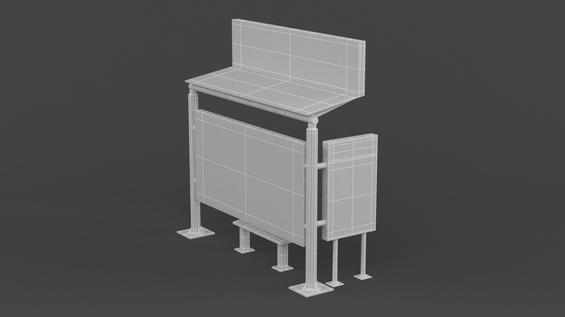Bus Shelter 3D model_9