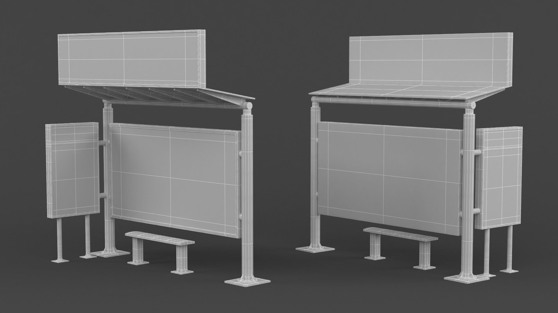 Bus Shelter 3D model_6