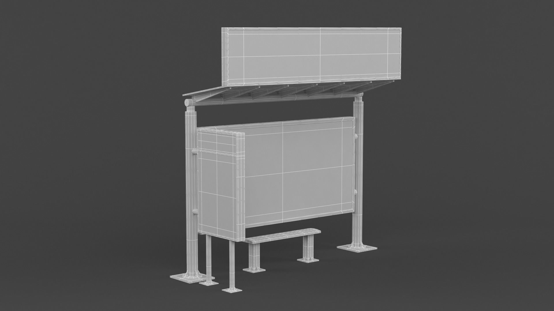 Bus Shelter 3D model_8
