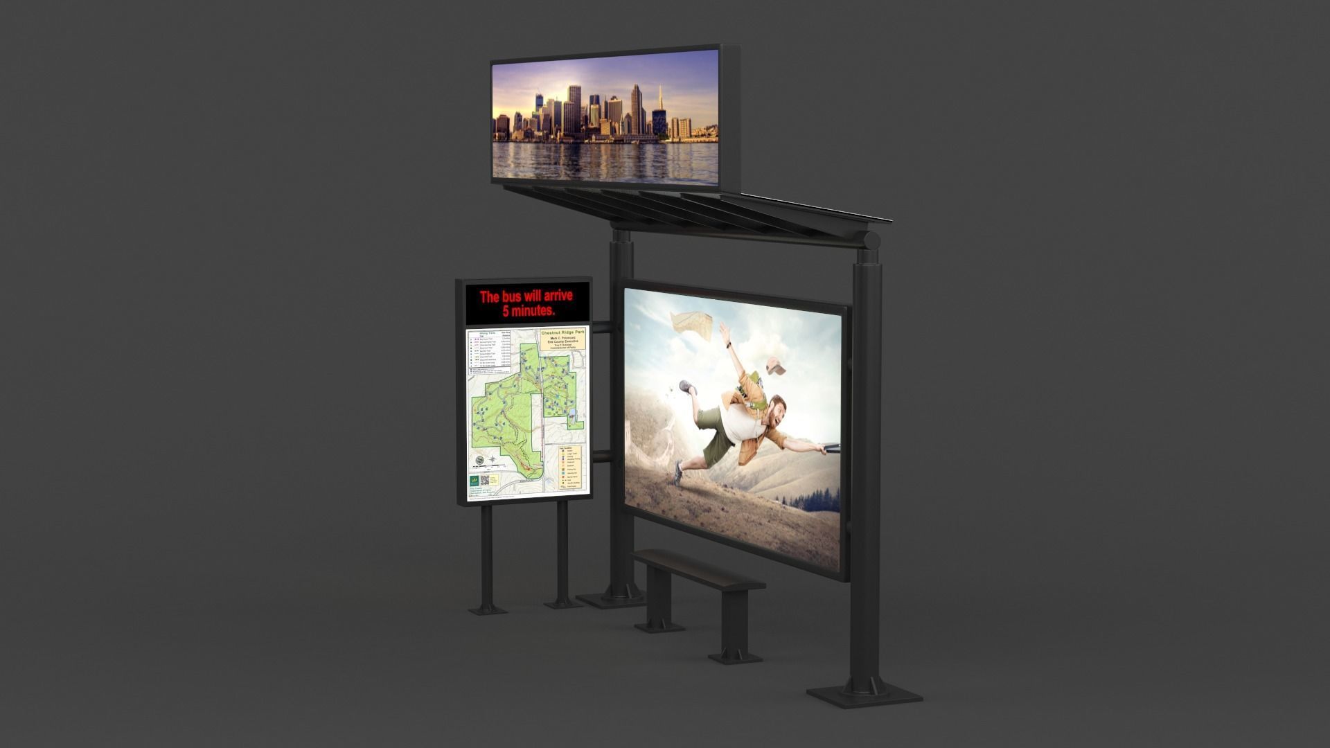 Bus Shelter 3D model_5