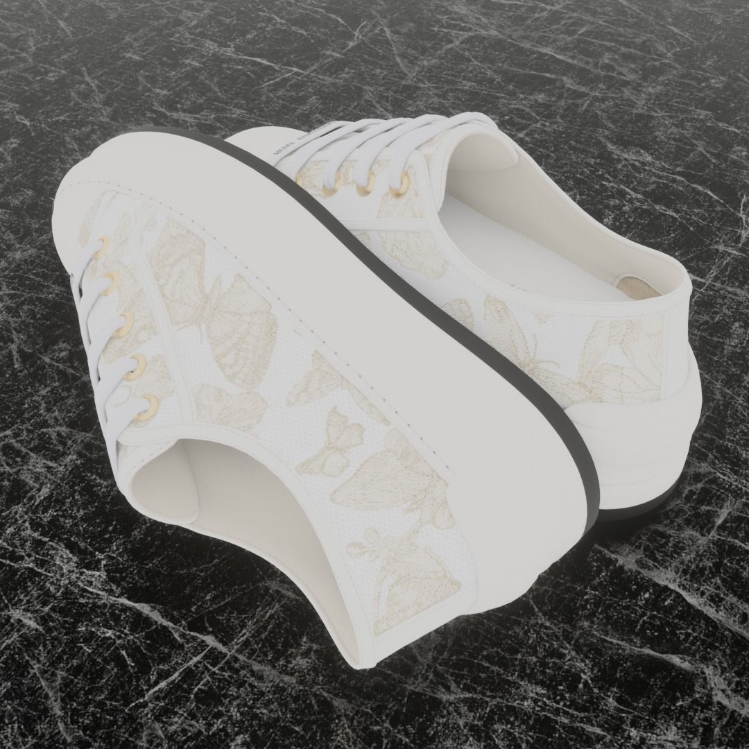 CHRISTIAN DIOR 3D SHOES - WHITE Low-poly 3D model_6