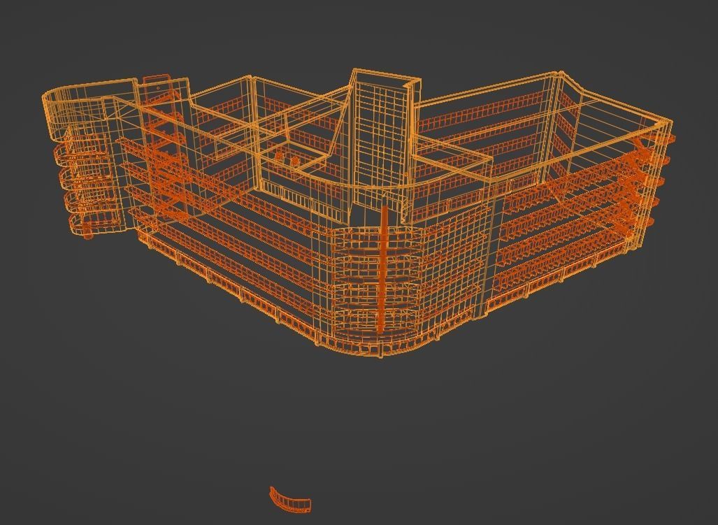 3D Building Low Poly  Low-poly 3D model_5