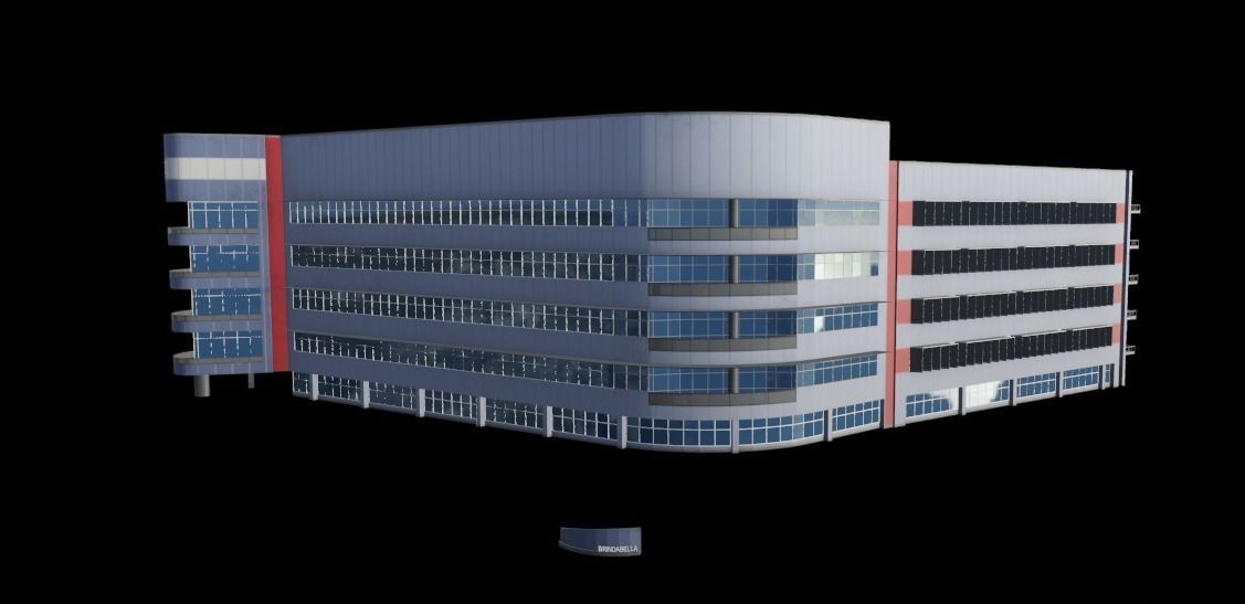 3D Building Low Poly  Low-poly 3D model_1