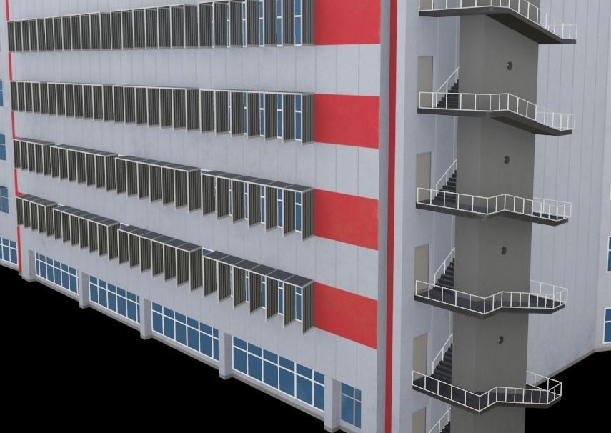 3D Building Low Poly  Low-poly 3D model_6