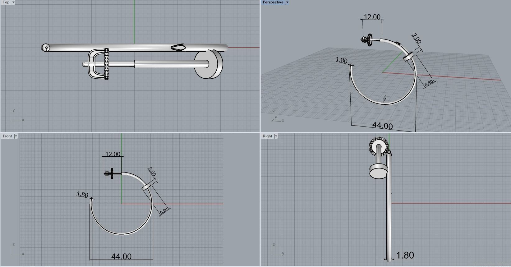 cartier Nail Earrings 3D print model_4