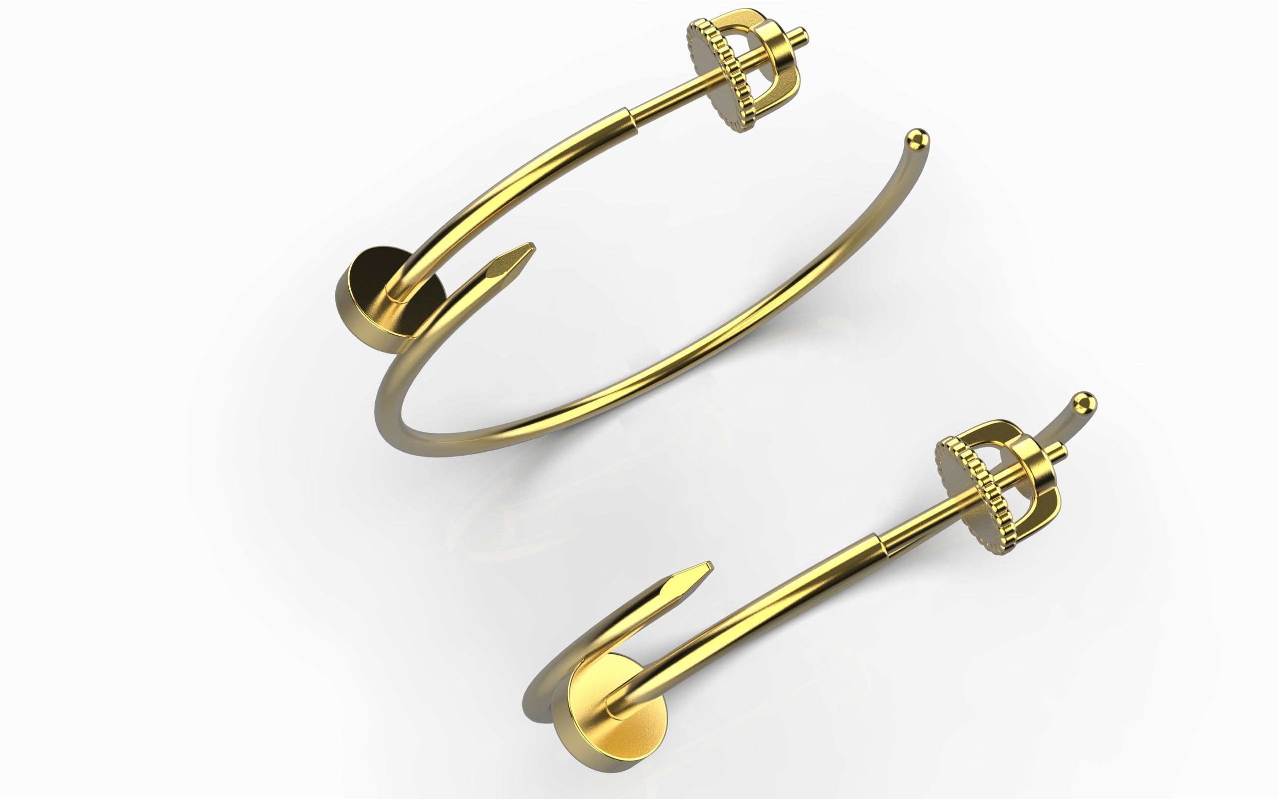 cartier Nail Earrings 3D print model_3