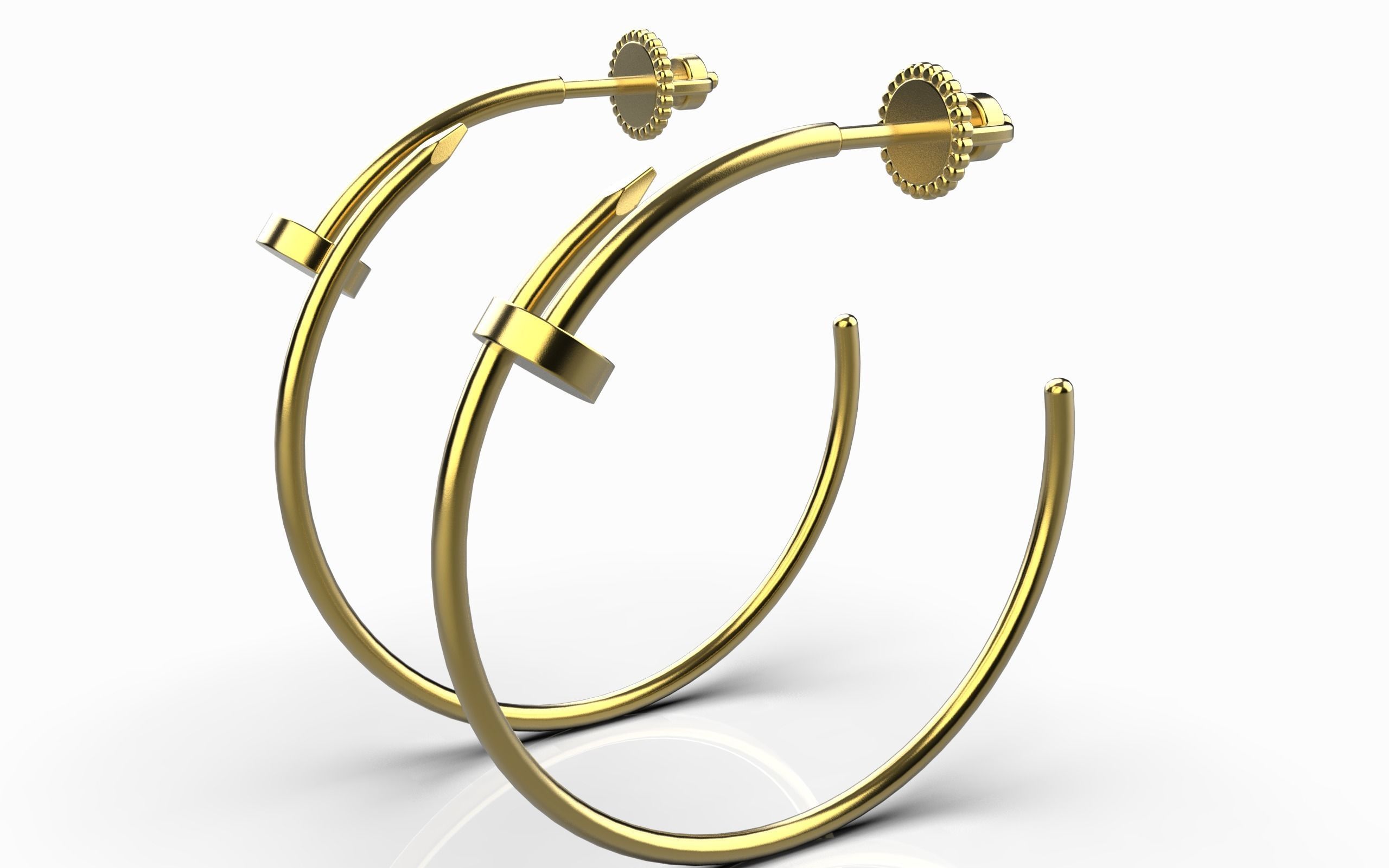 cartier Nail Earrings 3D print model_1