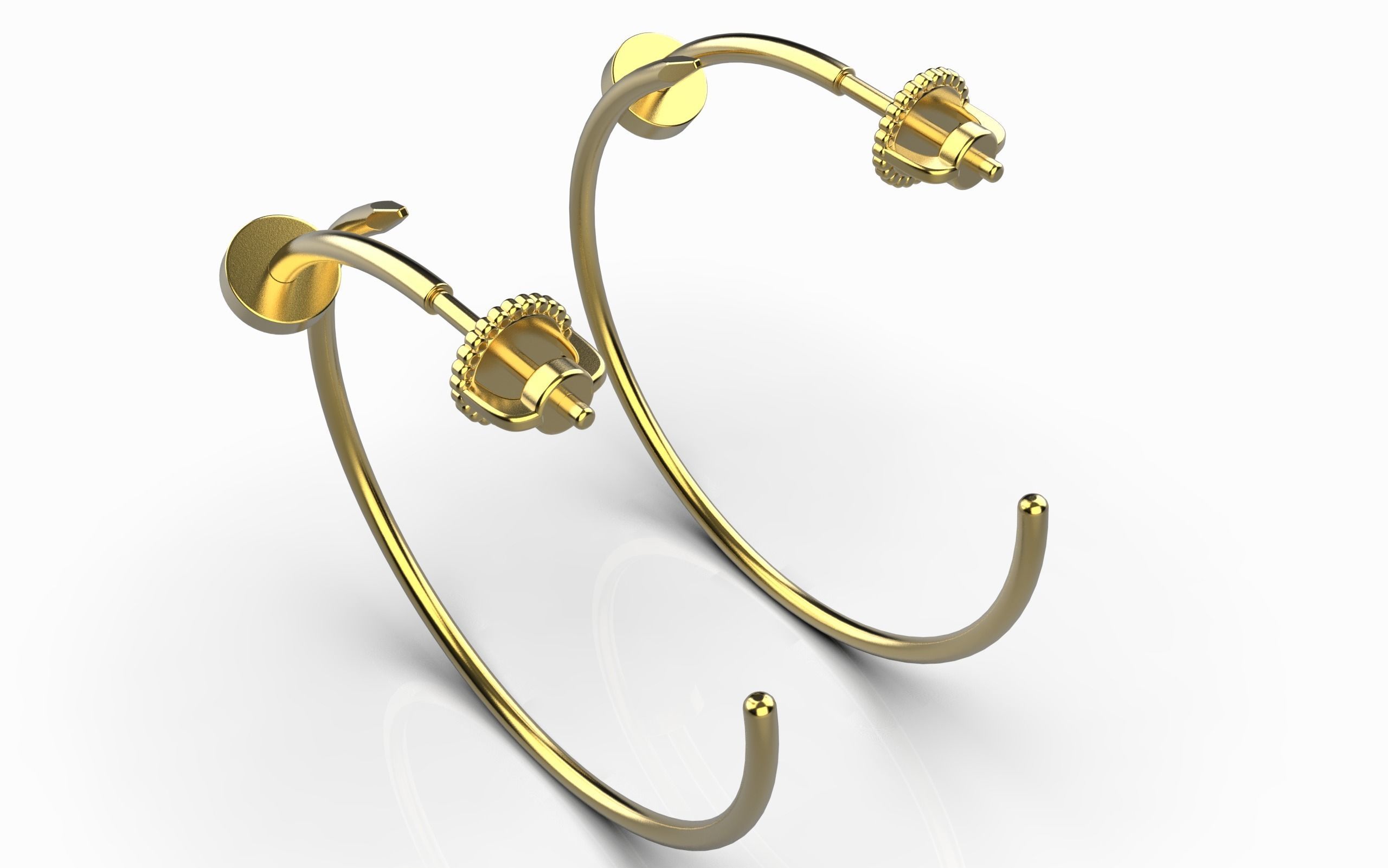 cartier Nail Earrings 3D print model_2