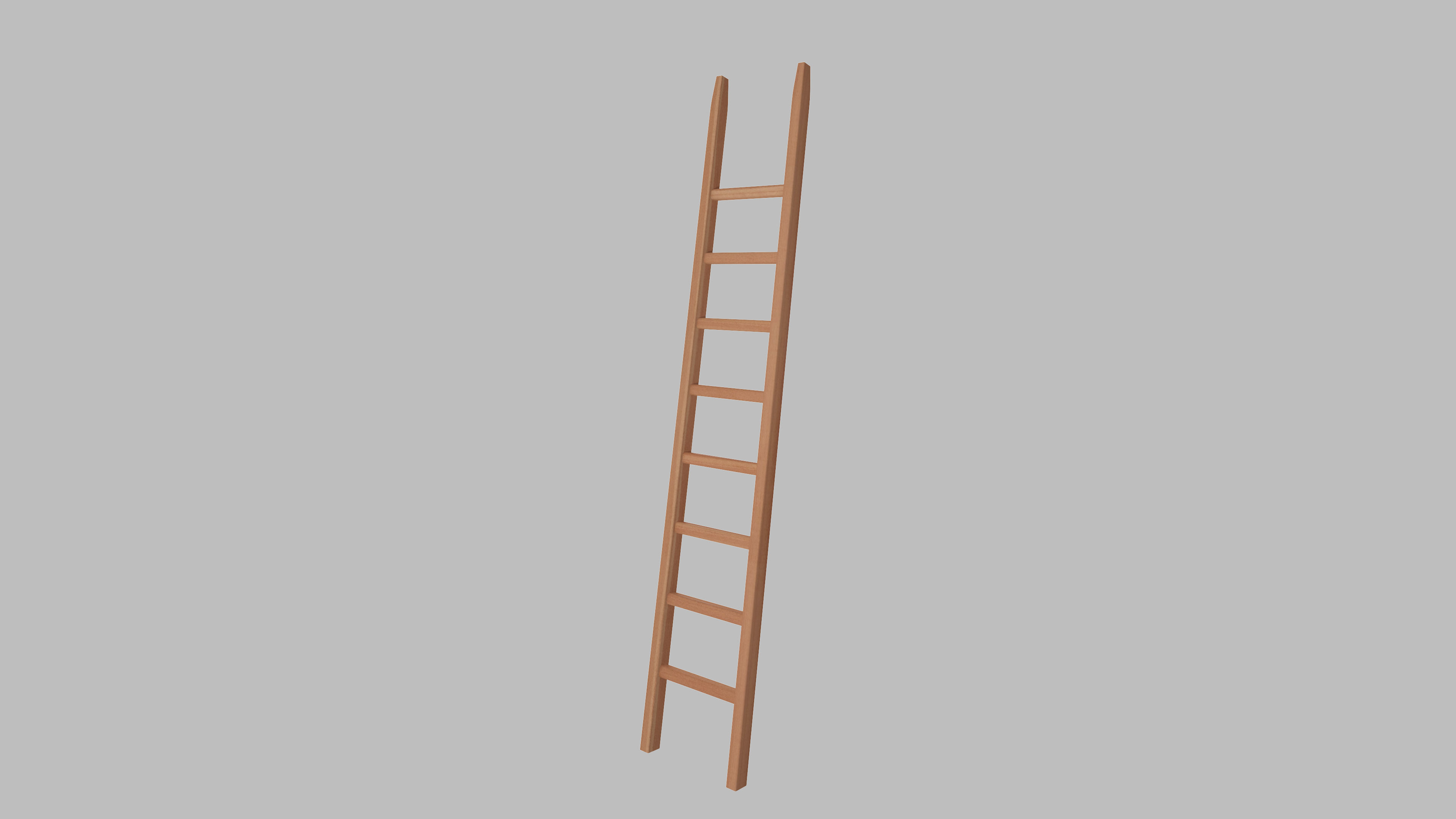 stair wood Low-poly 3D model_4