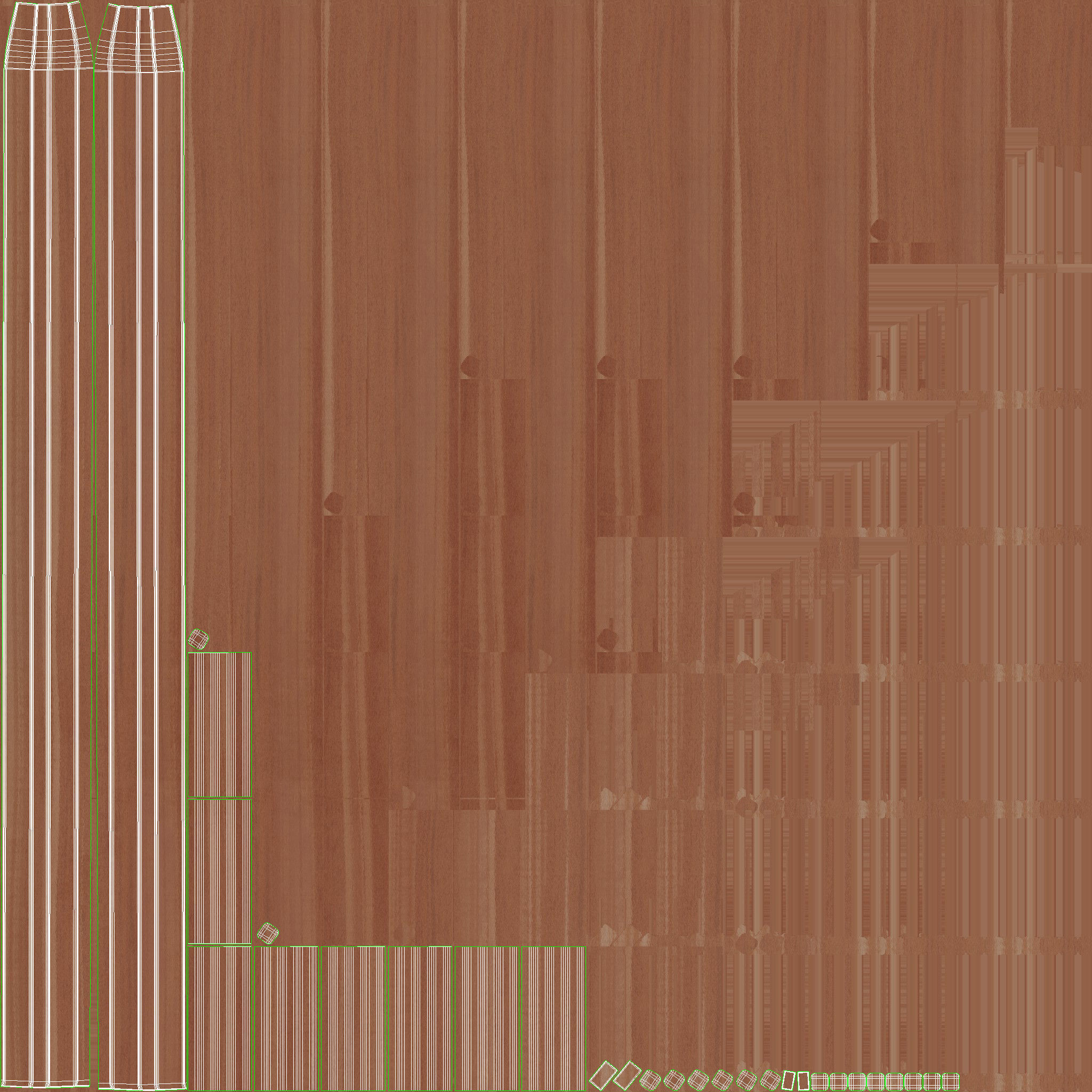 stair wood Low-poly 3D model_9