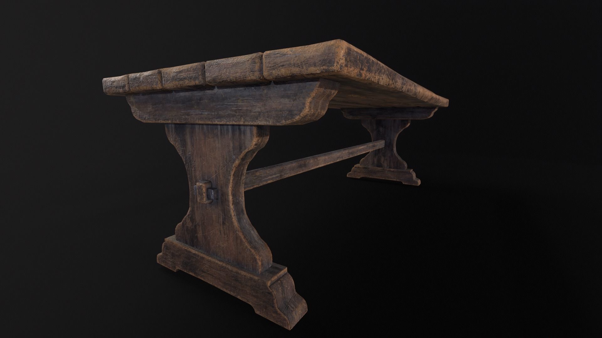 Dungeon End Table Low-poly 3D model_4