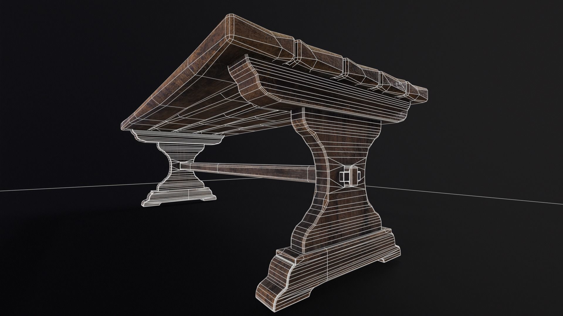 Dungeon End Table Low-poly 3D model_9