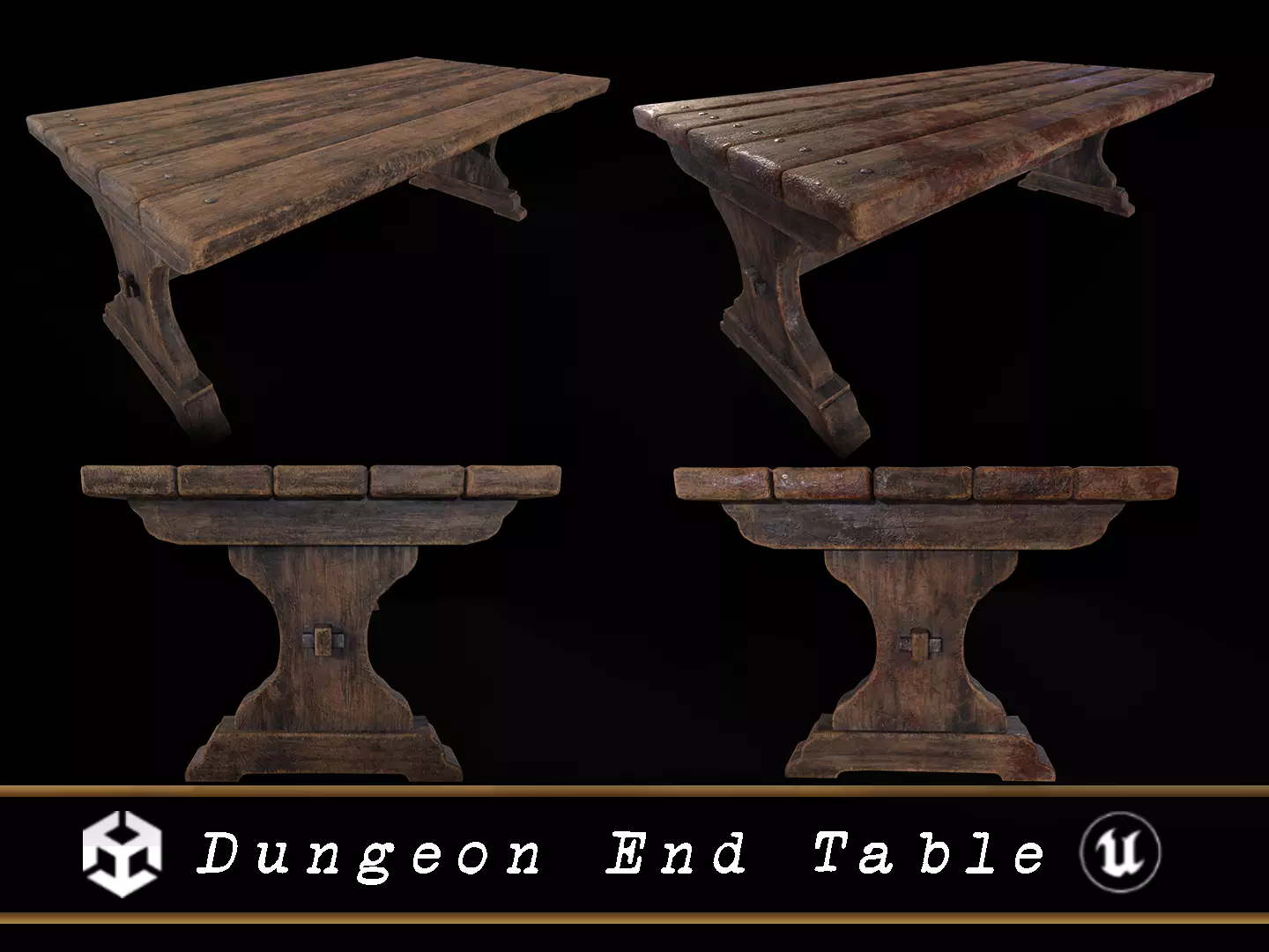 Dungeon End Table Low-poly 3D model_0