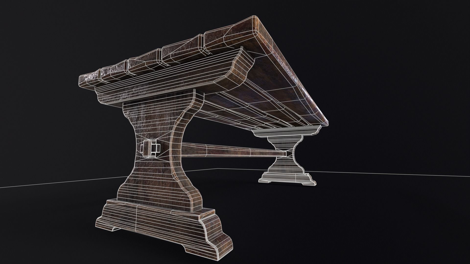 Dungeon End Table Low-poly 3D model_15