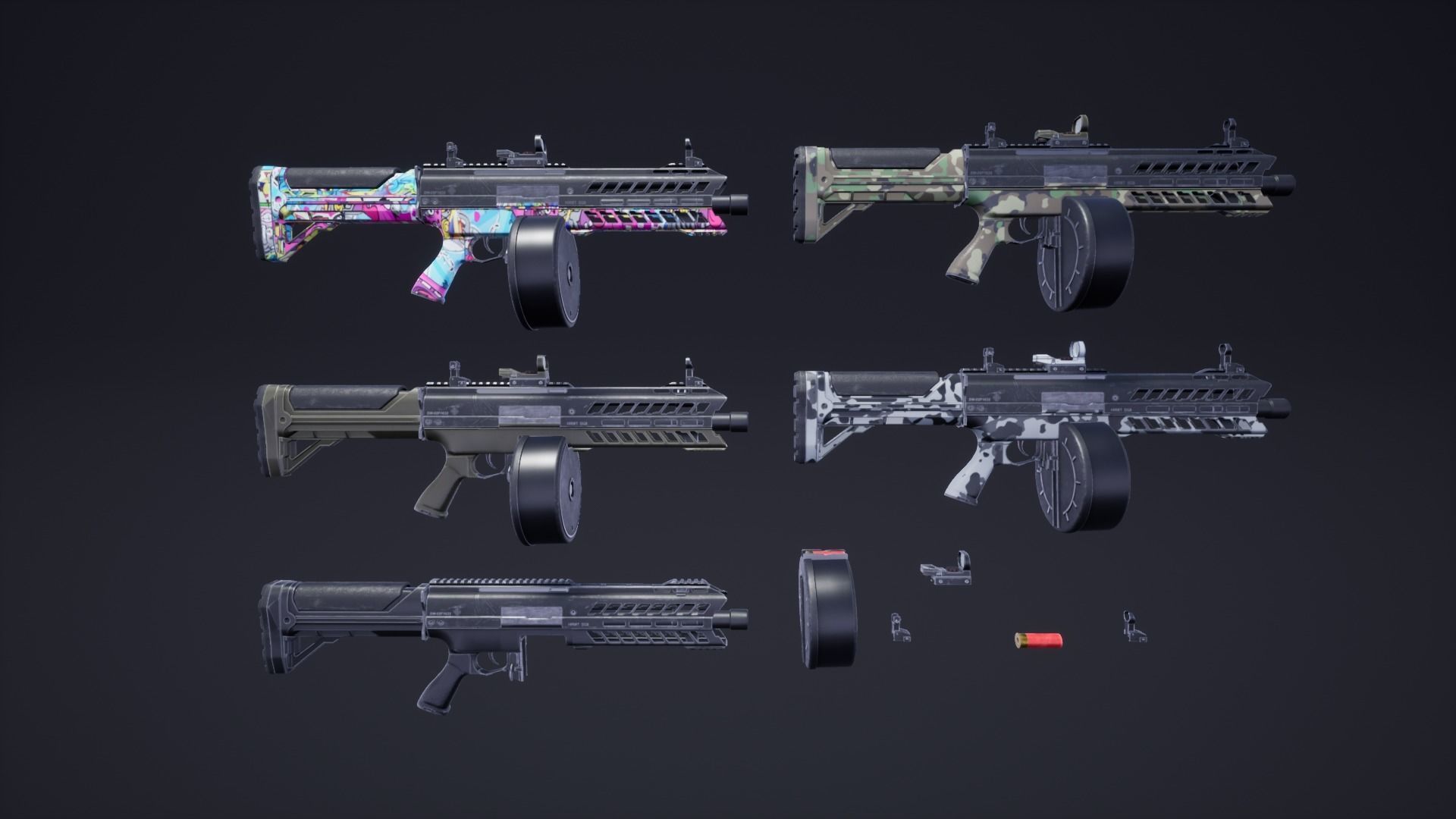 FPS Automatic Shotgun Animations Low-poly 3D model_16