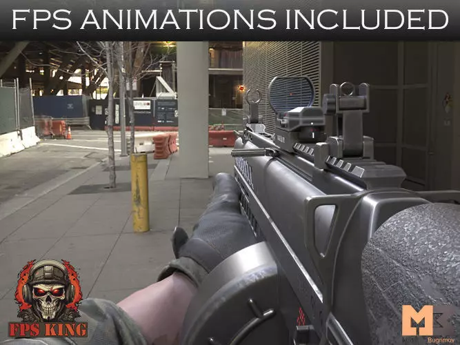 FPS Automatic Shotgun Animations Low-poly 3D model_0