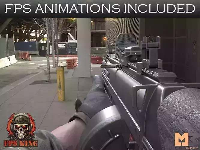 FPS Automatic Shotgun Animations Low-poly 3D model