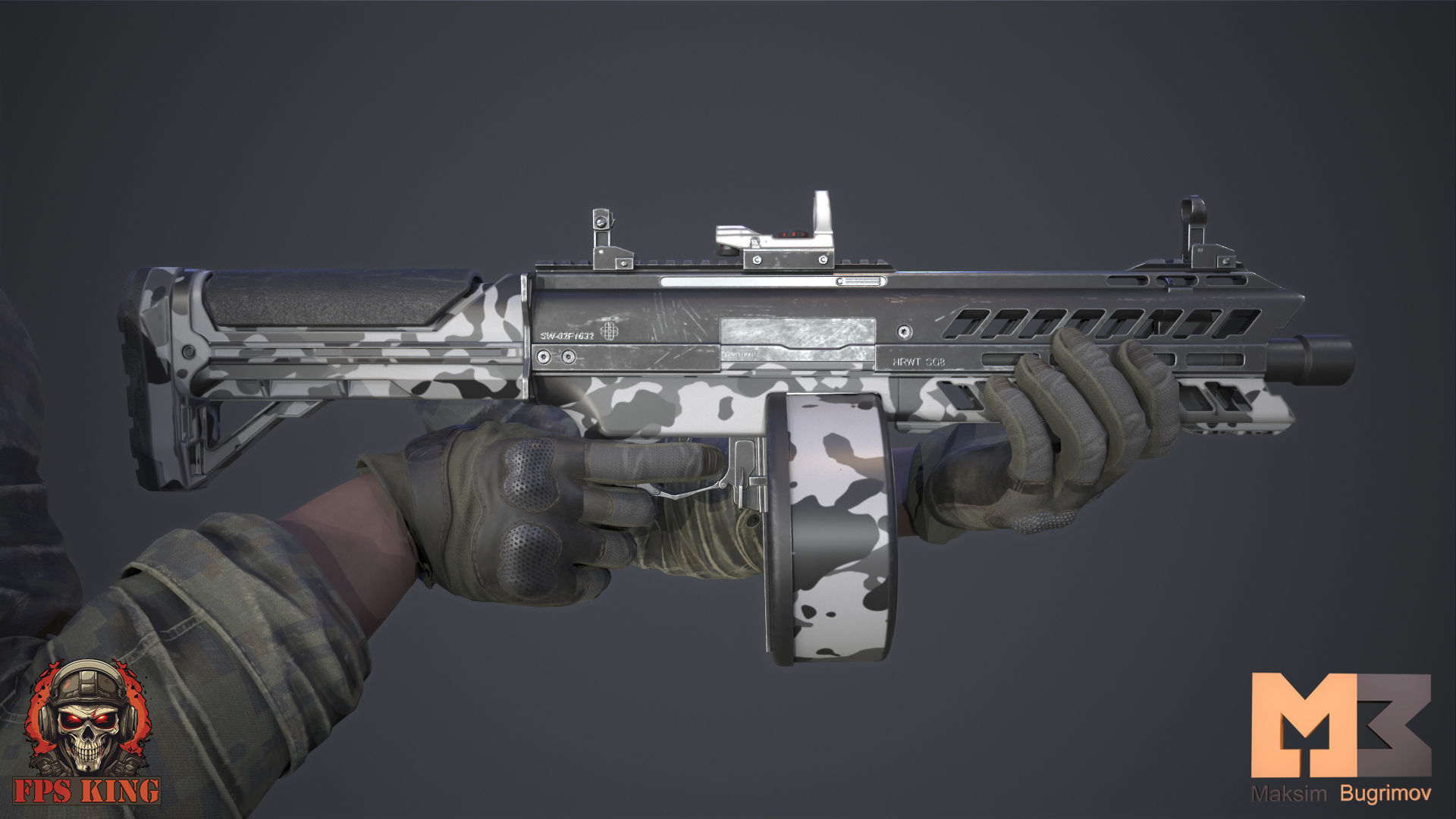 FPS Automatic Shotgun Animations Low-poly 3D model_6