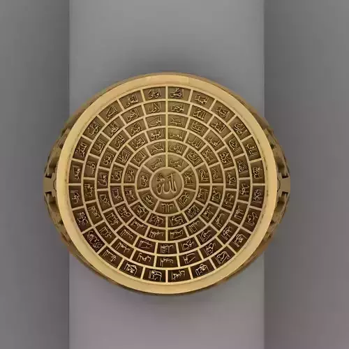 99 GOD NAMES GENTS RING 3D PRINT MODEL