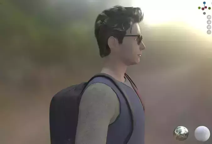 Photo-realistic Male Character in Camping Outfit to Animate 3D model Photo-realistic Male Character in Camping Outfit to Animate 3D model