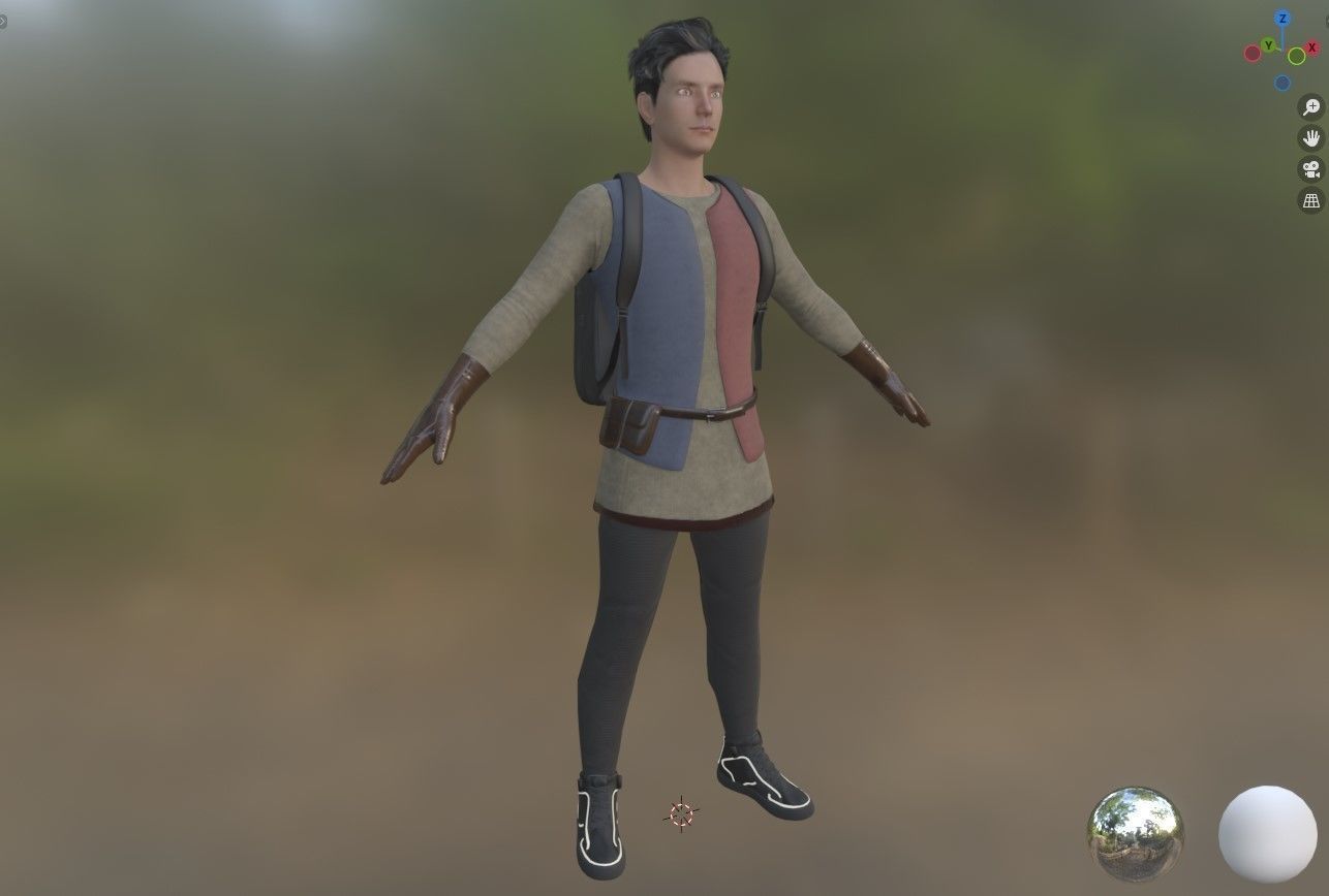 Photo-realistic Male Character in Camping Outfit to Animate 3D model_11