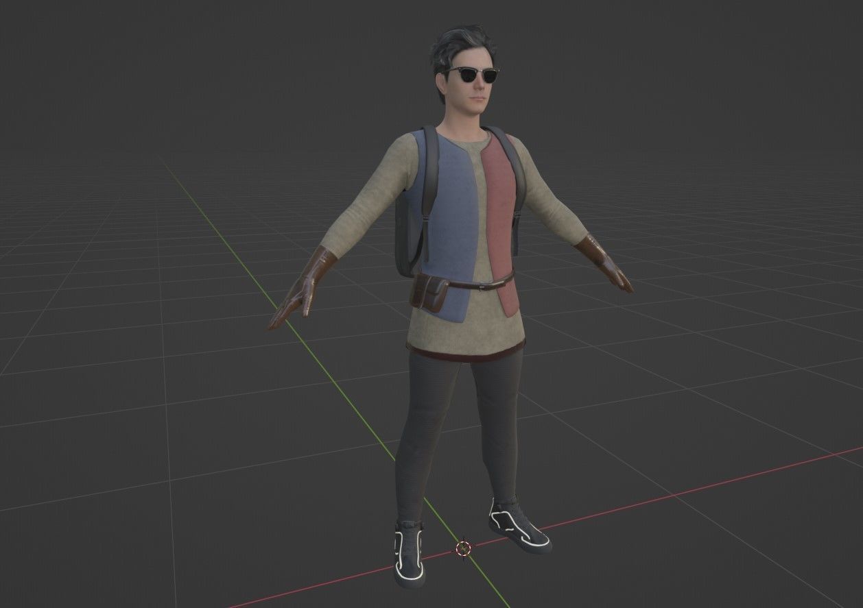 Photo-realistic Male Character in Camping Outfit to Animate 3D model_4