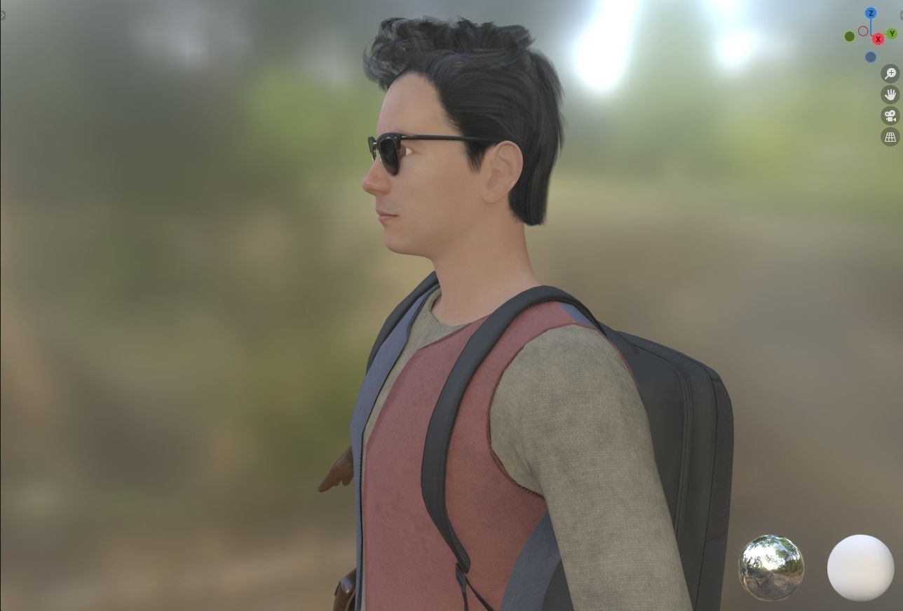 Photo-realistic Male Character in Camping Outfit to Animate 3D model_8