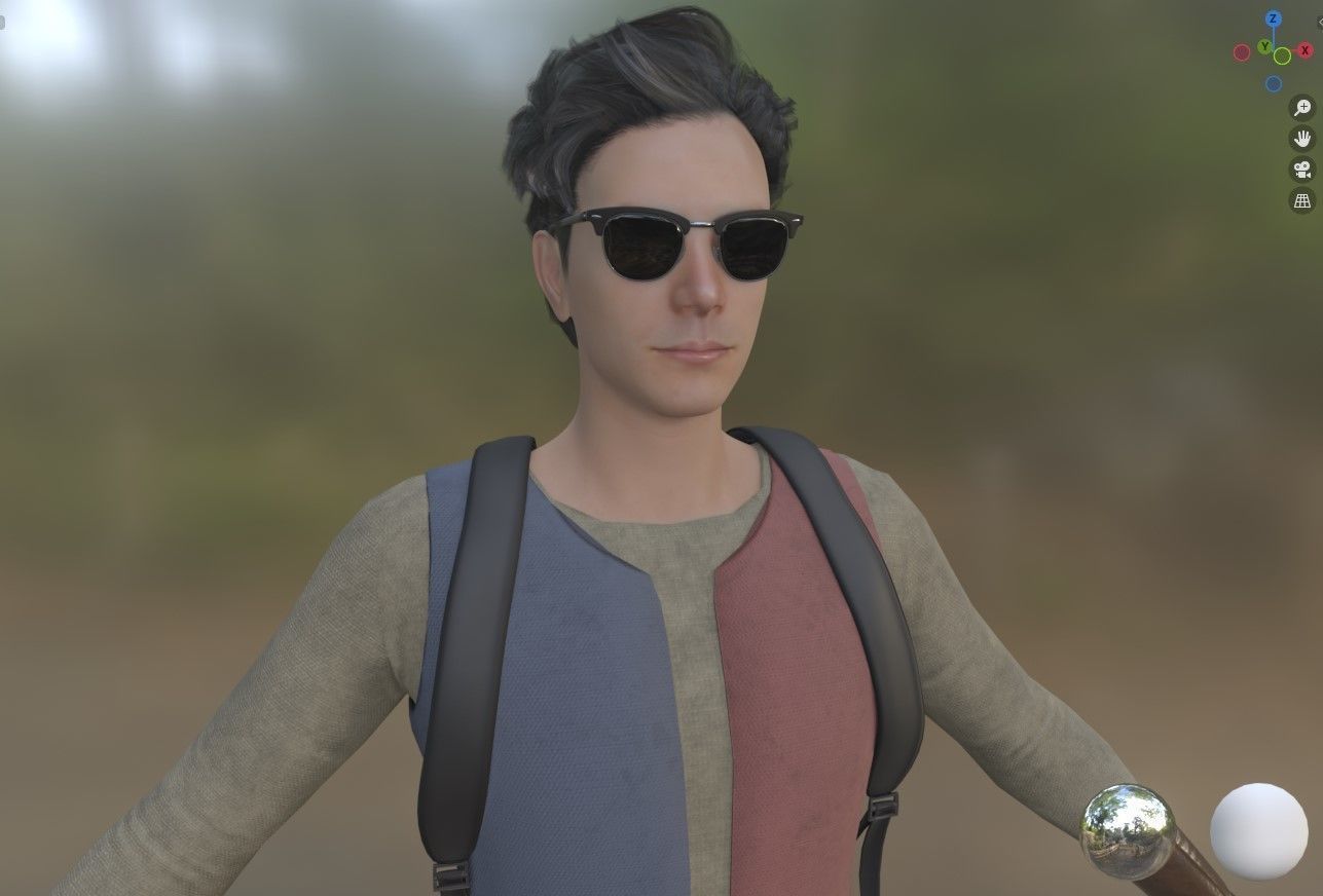 Photo-realistic Male Character in Camping Outfit to Animate 3D model_1