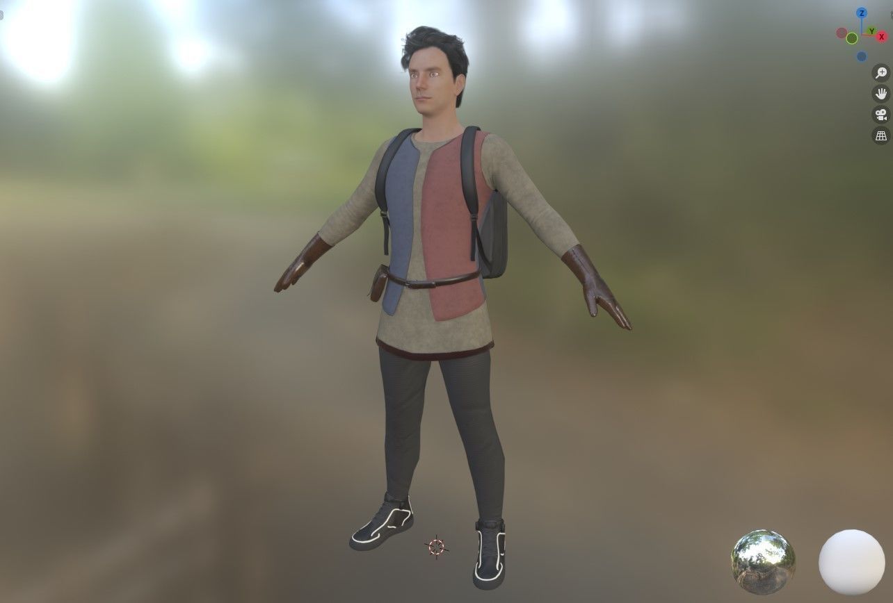 Photo-realistic Male Character in Camping Outfit to Animate 3D model_10