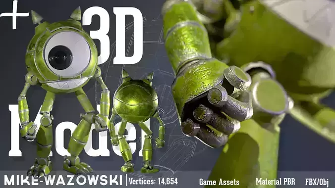 Bot Mike Wazowski 3D Model