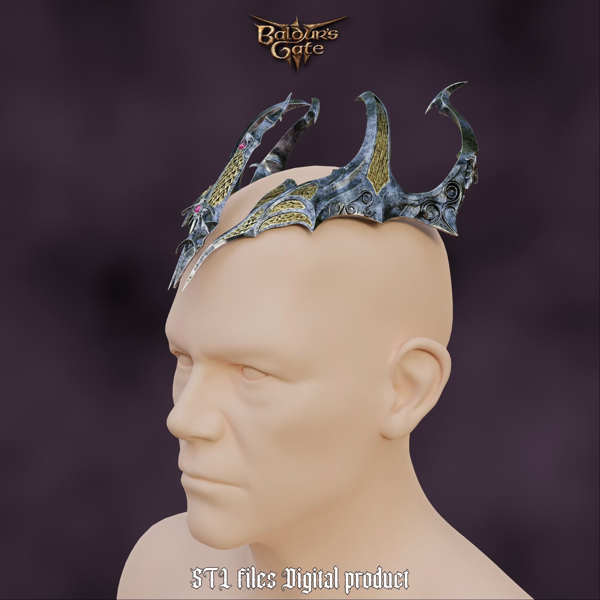 Fantasy Crown of Krasus Baldurs Gate 3 3D print model_8