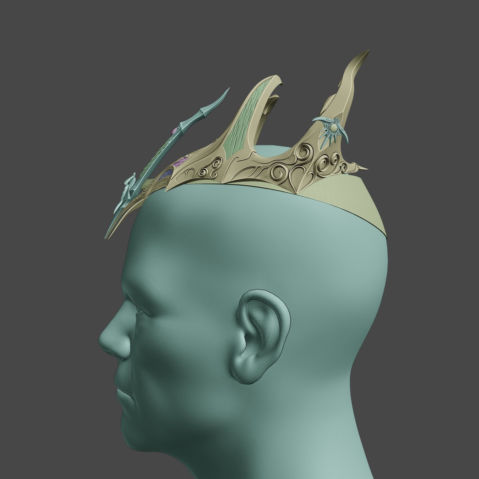 Fantasy Crown of Krasus Baldurs Gate 3 3D print model_18