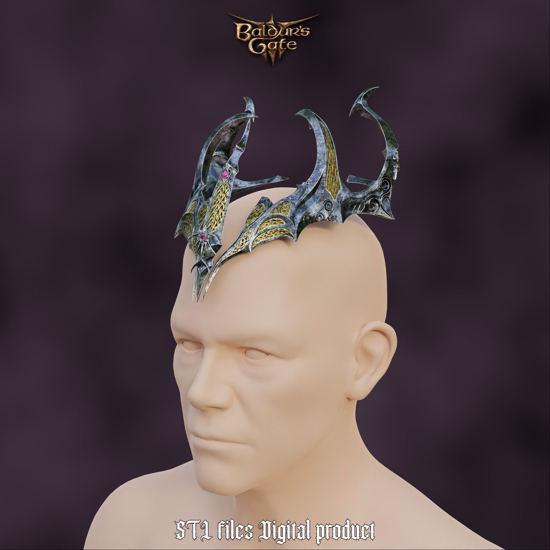 Fantasy Crown of Krasus Baldurs Gate 3 3D print model_2