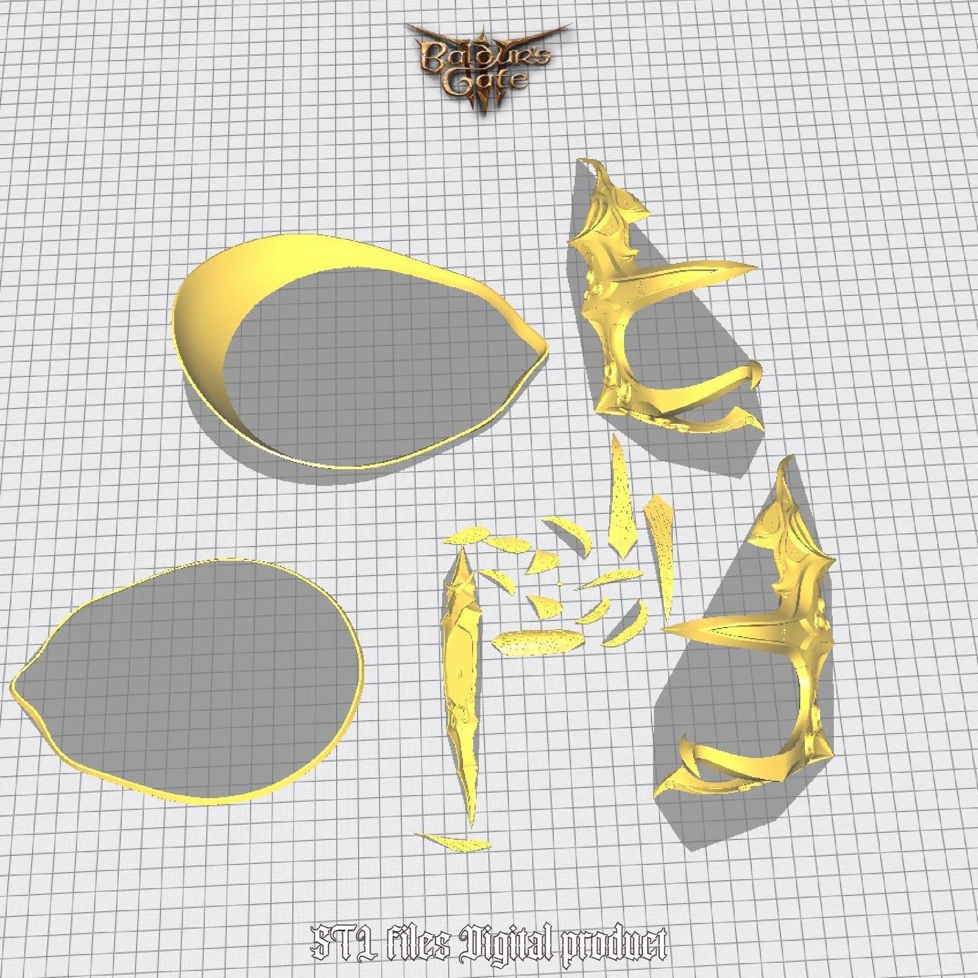 Fantasy Crown of Krasus Baldurs Gate 3 3D print model_27