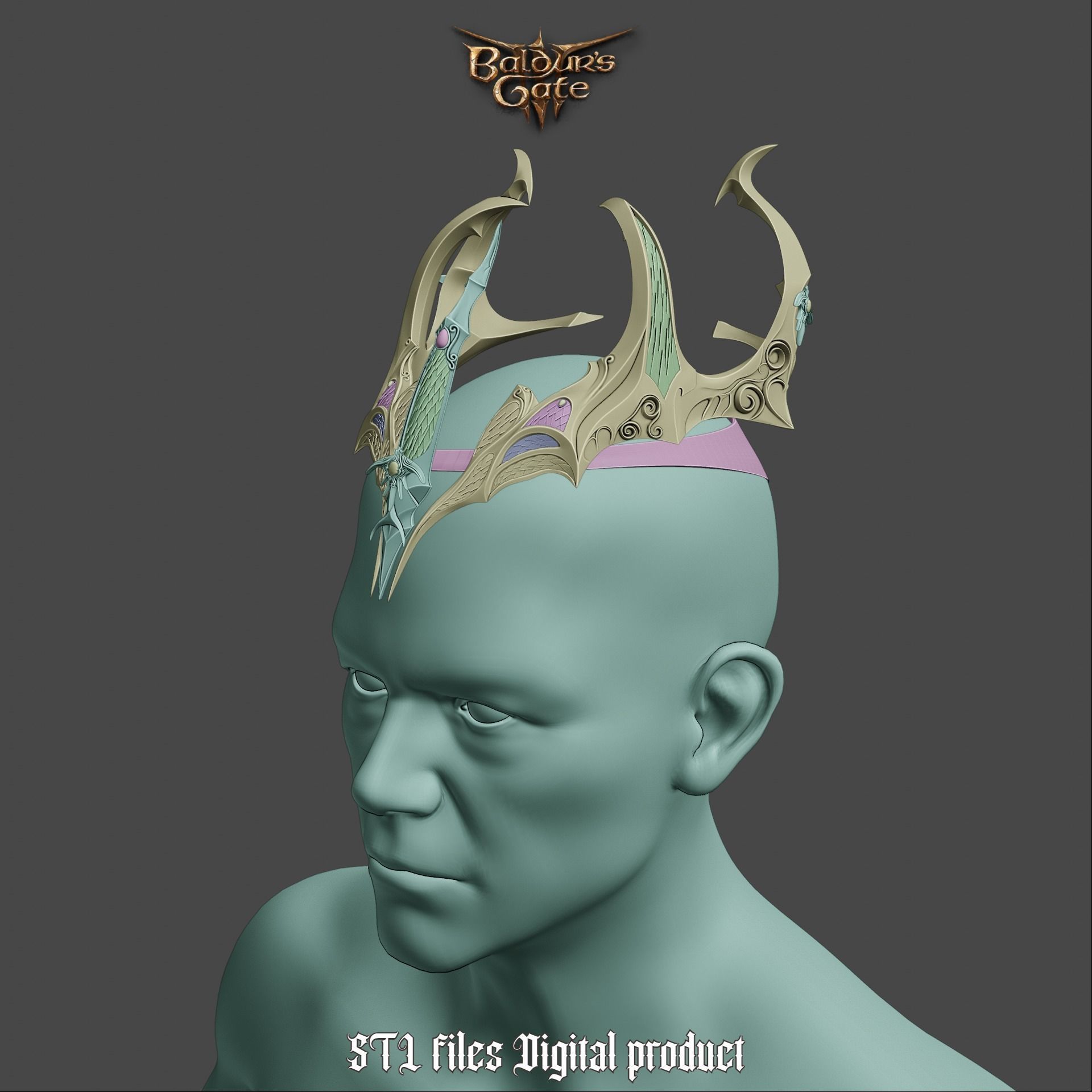 Fantasy Crown of Krasus Baldurs Gate 3 3D print model_25