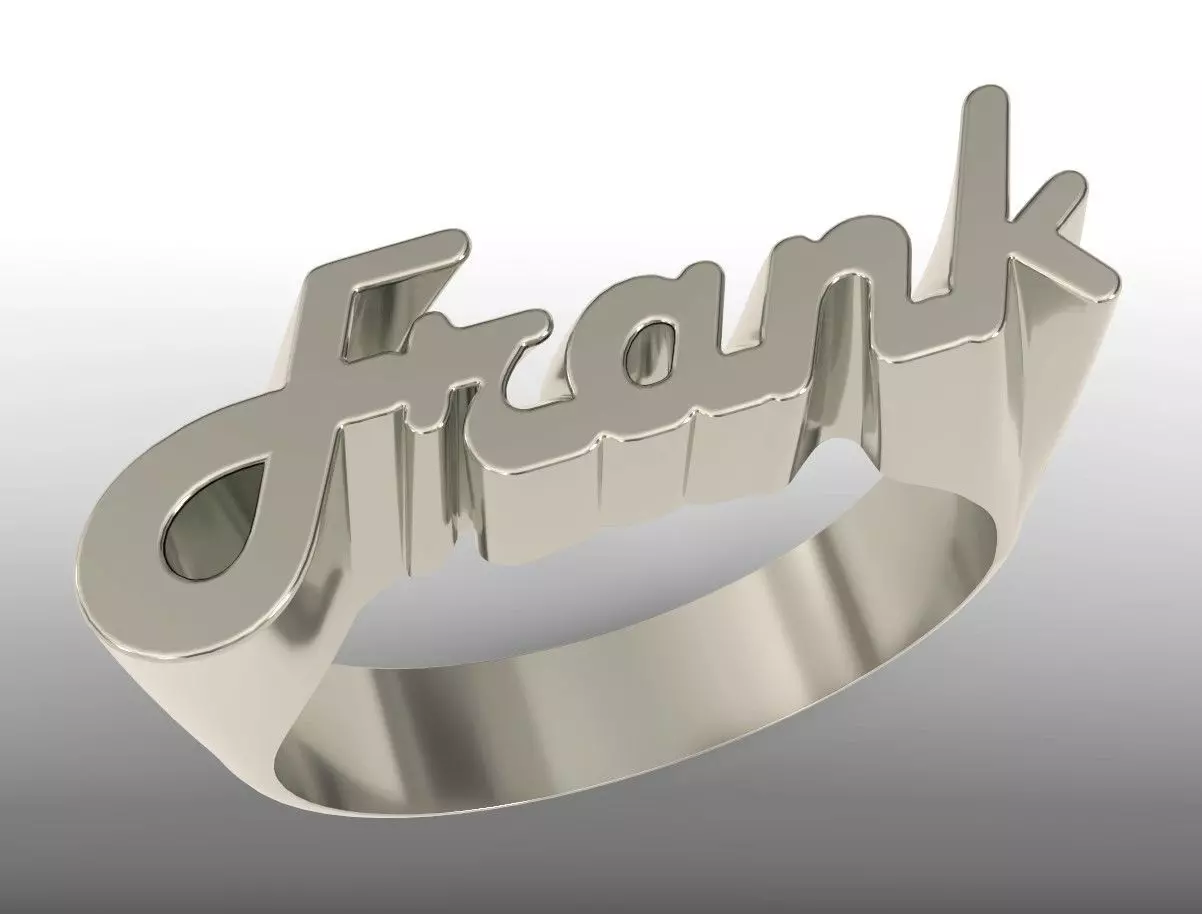 us size 7 custom name ring frank 3D print model