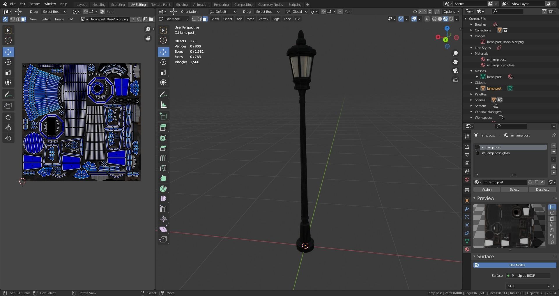 old lamp  Low-poly 3D model_7