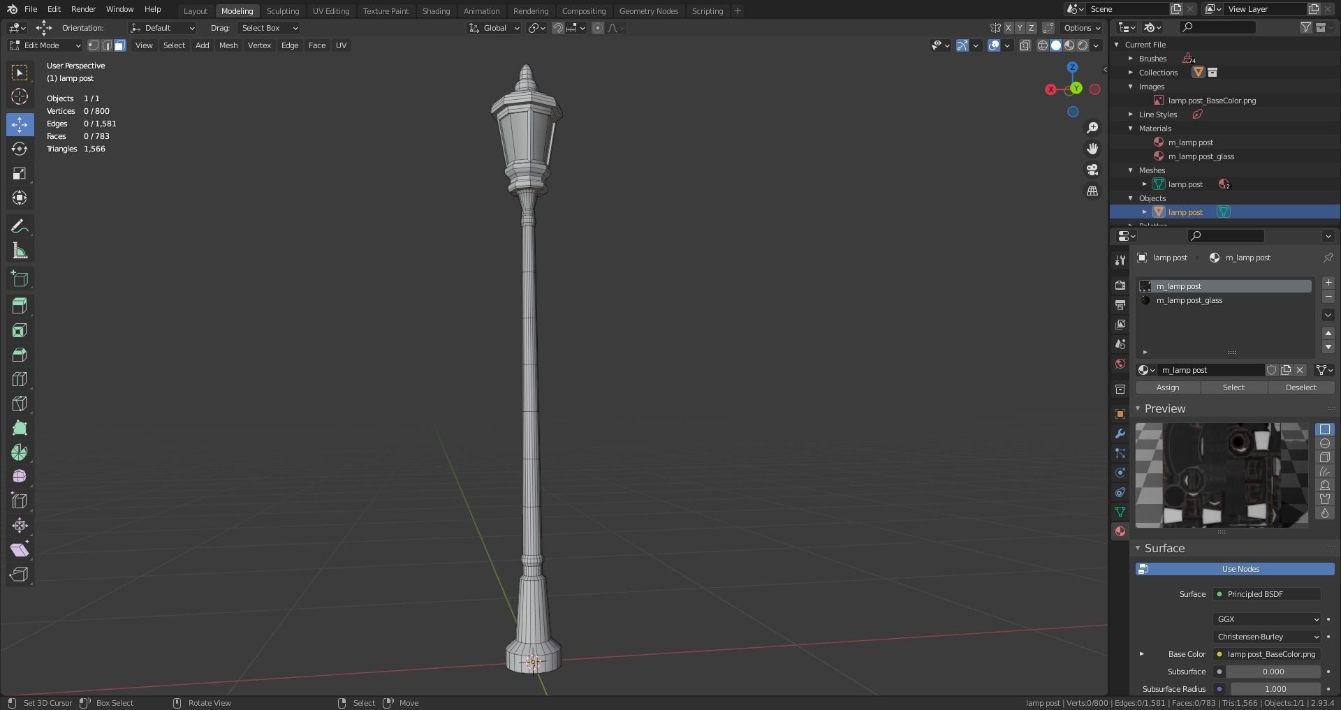 old lamp  Low-poly 3D model_6
