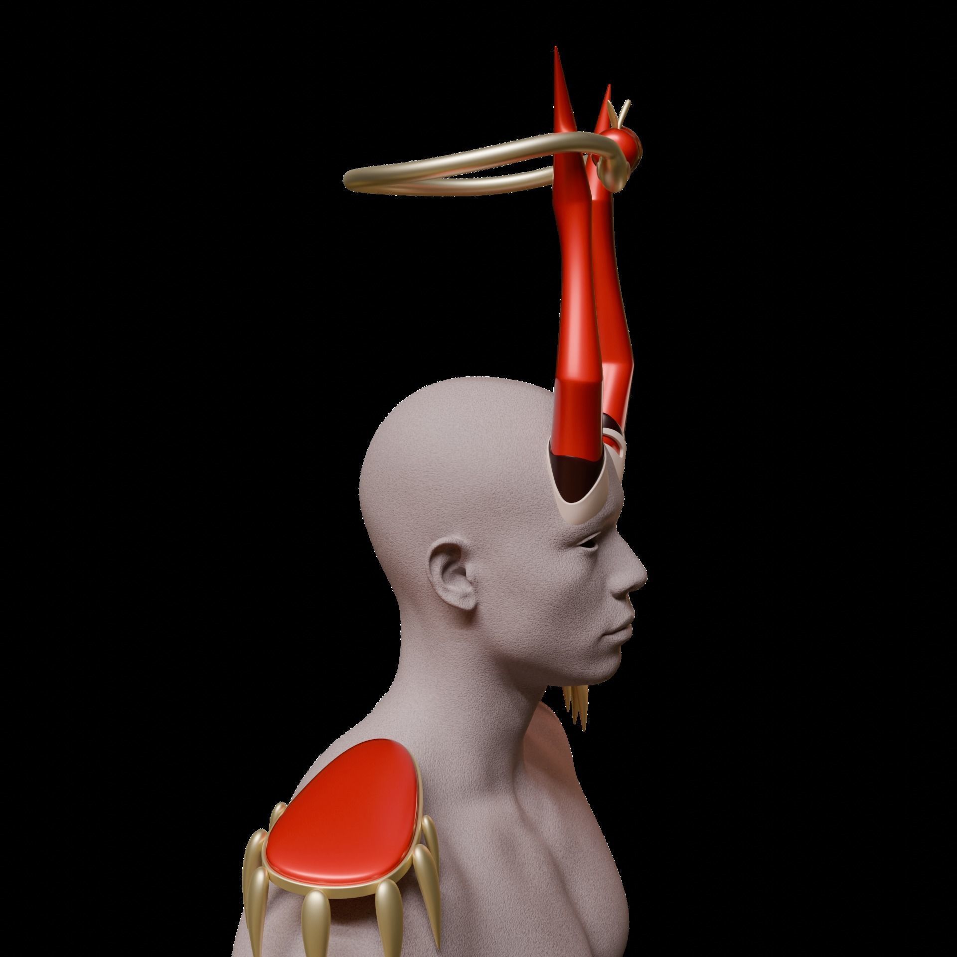 LUCIFER MORNINGSTAR HORNS CROWN HAZBIN HOTEL COSPLAY 3D print model_6