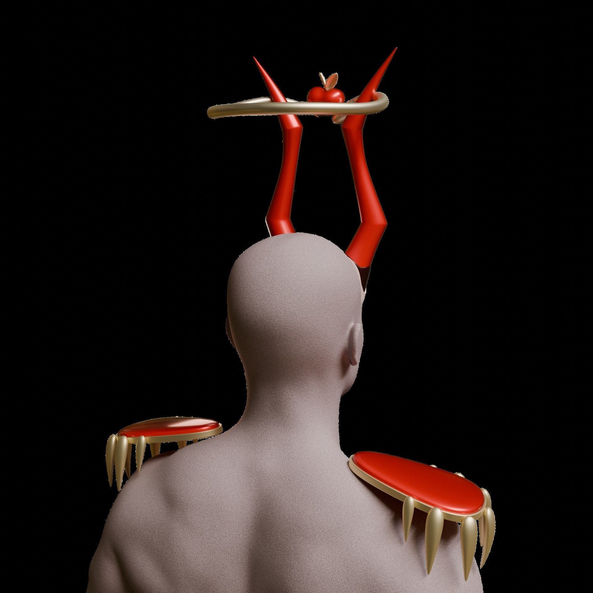 LUCIFER MORNINGSTAR HORNS CROWN HAZBIN HOTEL COSPLAY 3D print model_5