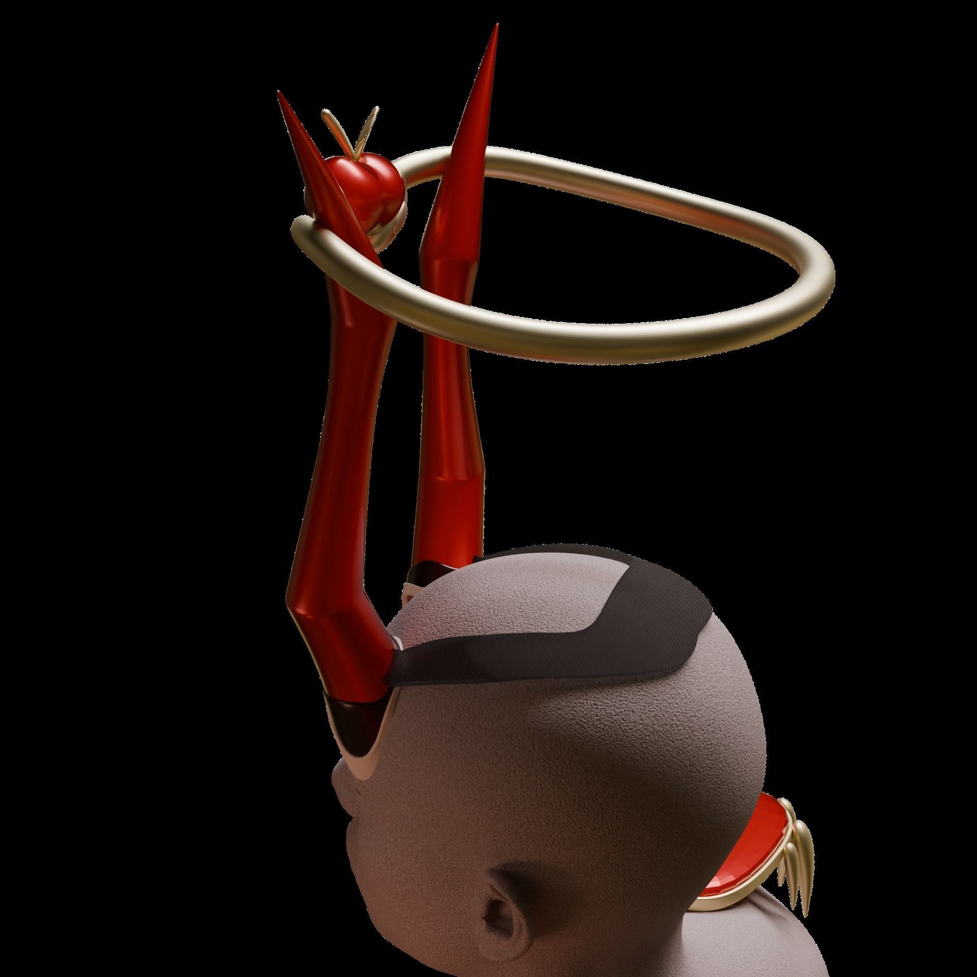 LUCIFER MORNINGSTAR HORNS CROWN HAZBIN HOTEL COSPLAY 3D print model_8