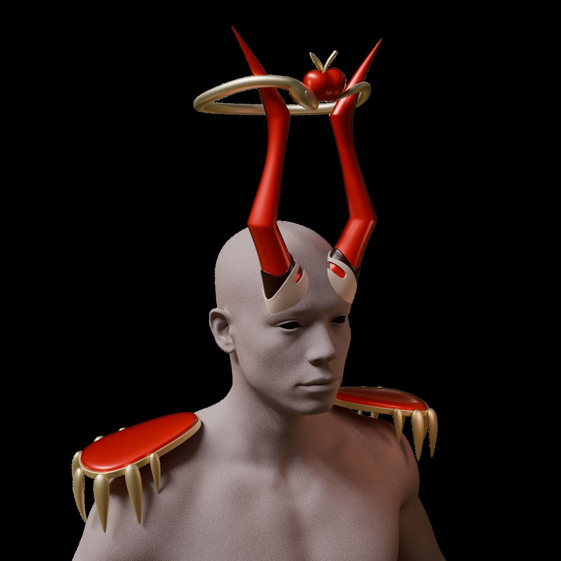 LUCIFER MORNINGSTAR HORNS CROWN HAZBIN HOTEL COSPLAY 3D print model_3