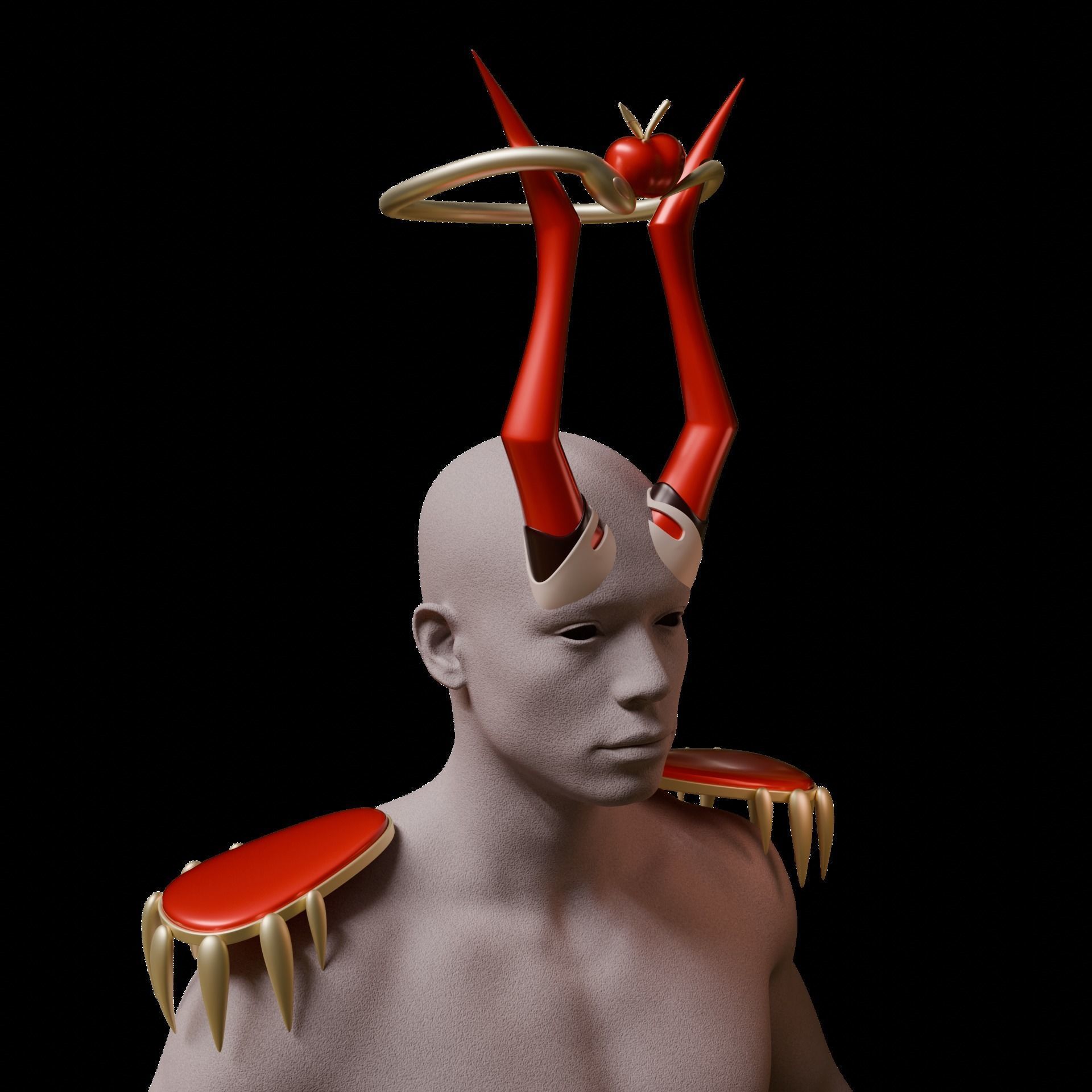 LUCIFER MORNINGSTAR HORNS CROWN HAZBIN HOTEL COSPLAY 3D print model_7