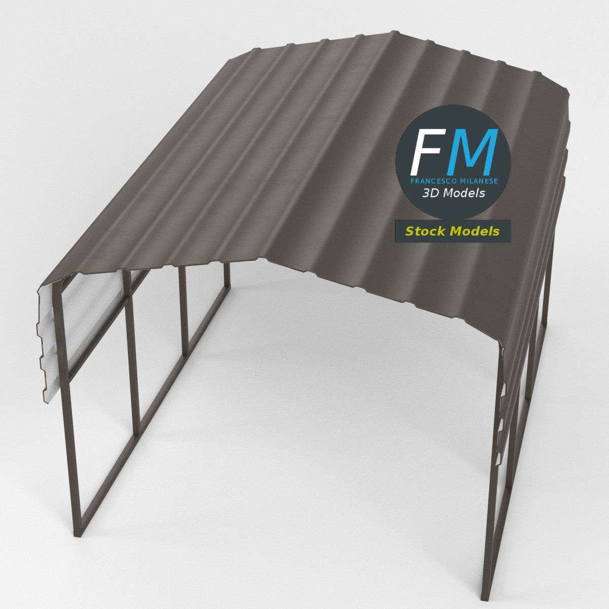 Carport 1 3D model_2