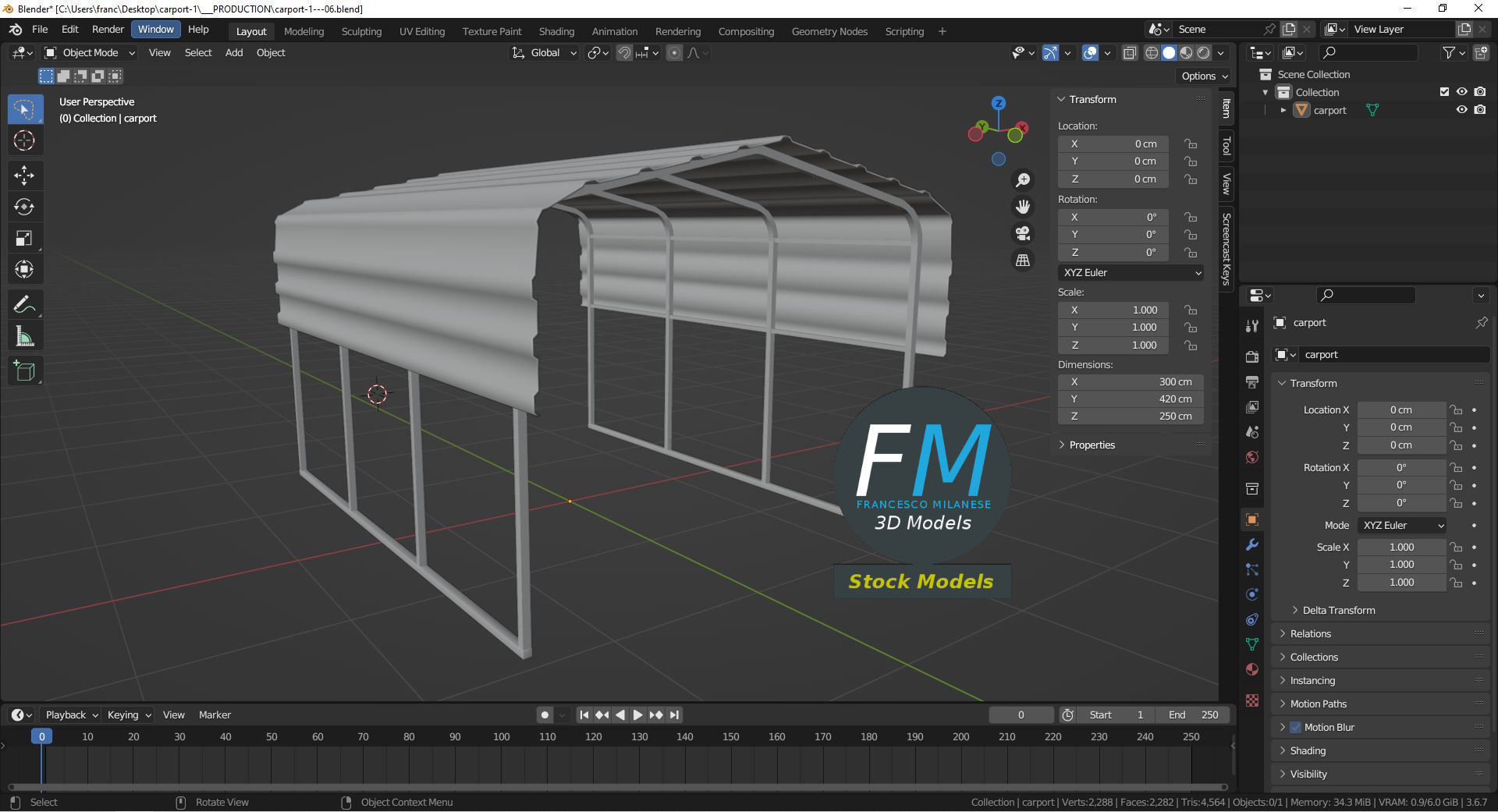 Carport 1 3D model_9