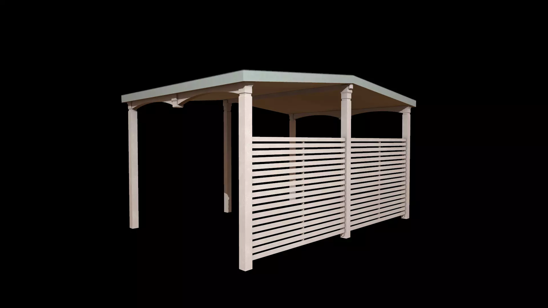 garage Low-poly 3D model_0