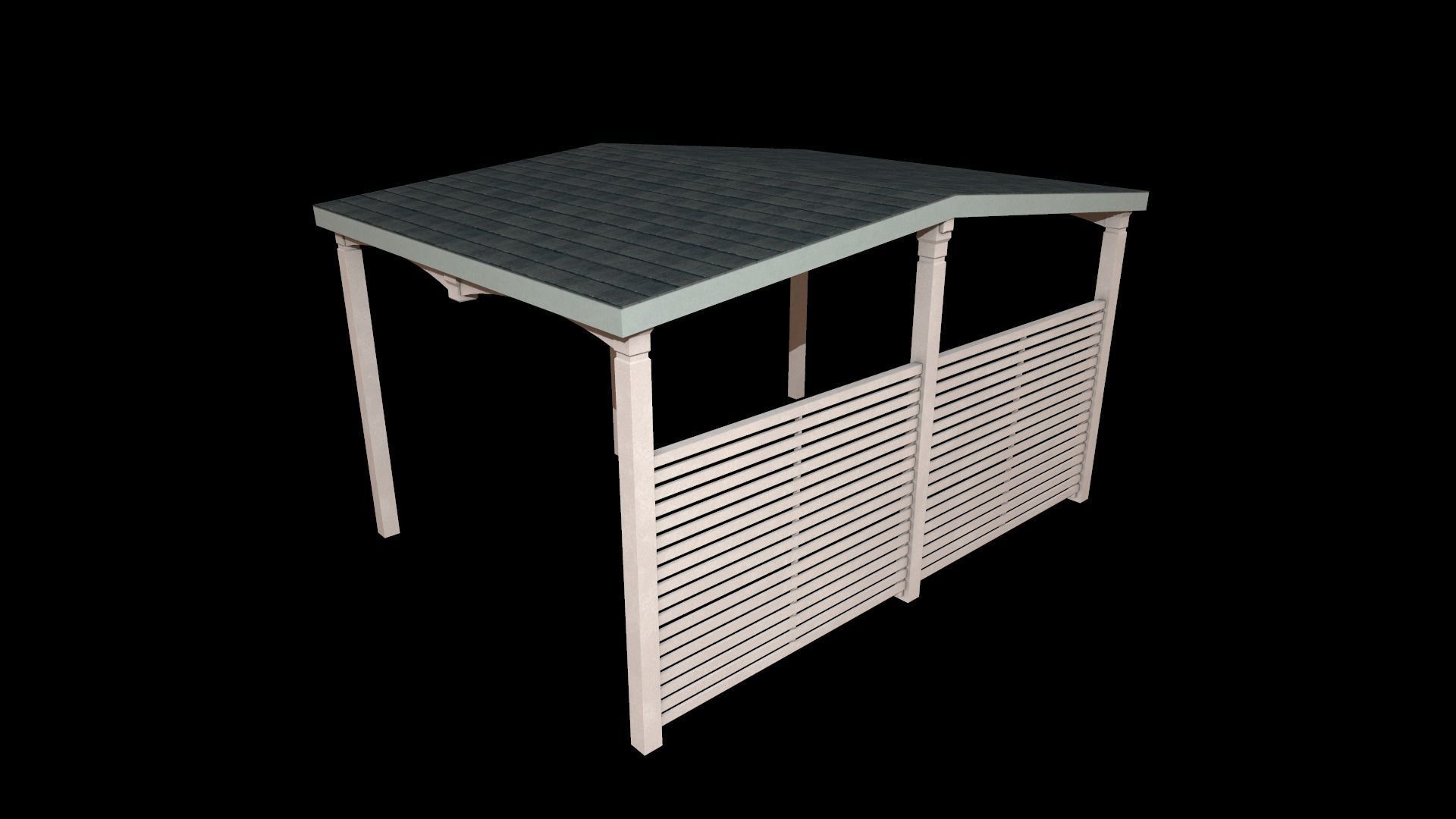 garage Low-poly 3D model_2
