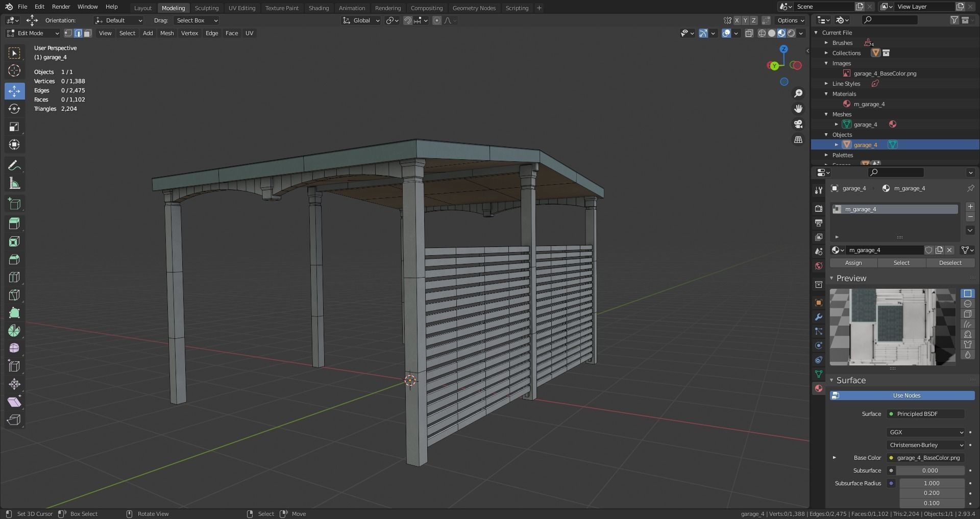 garage Low-poly 3D model_11