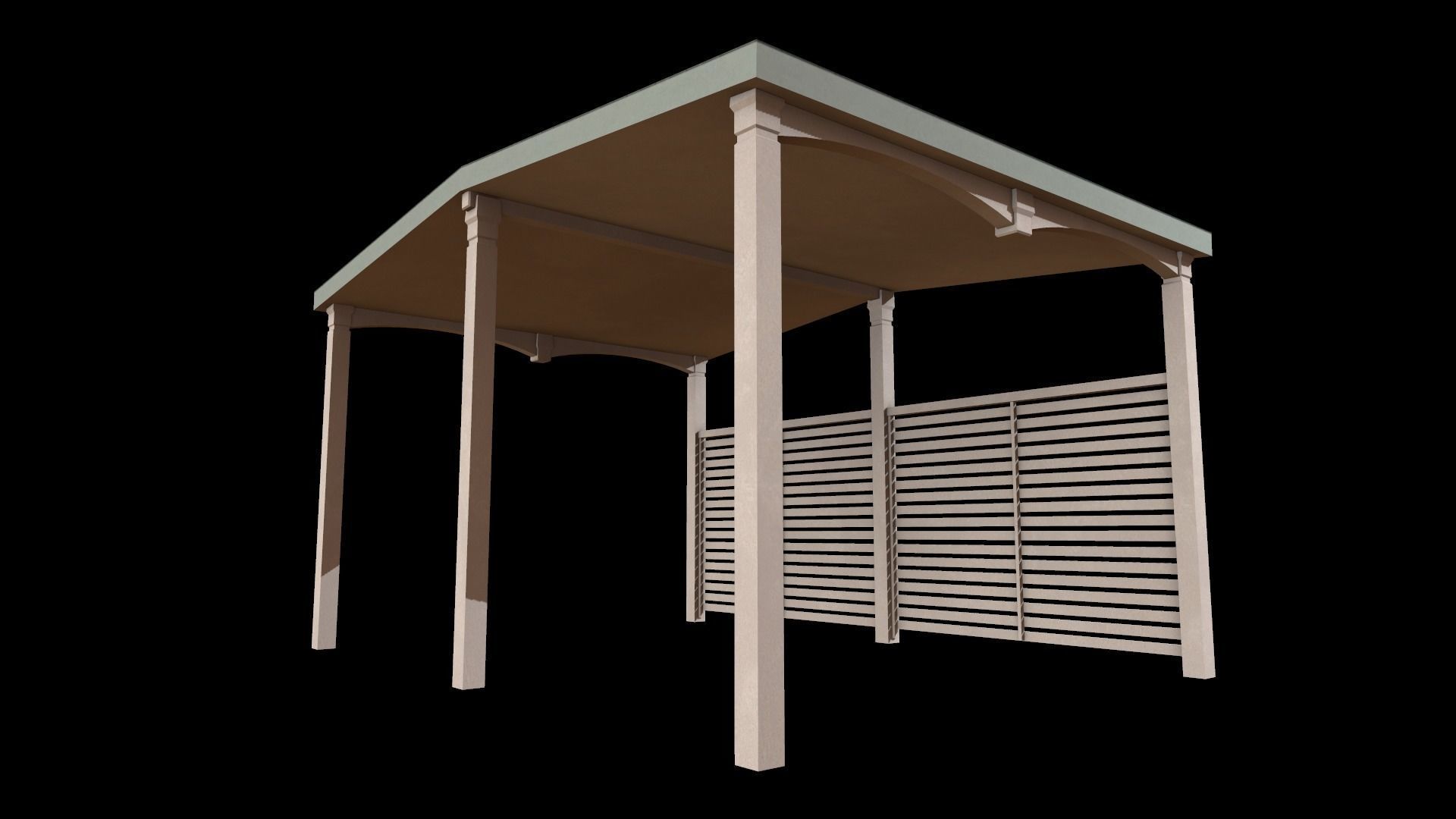 garage Low-poly 3D model_5